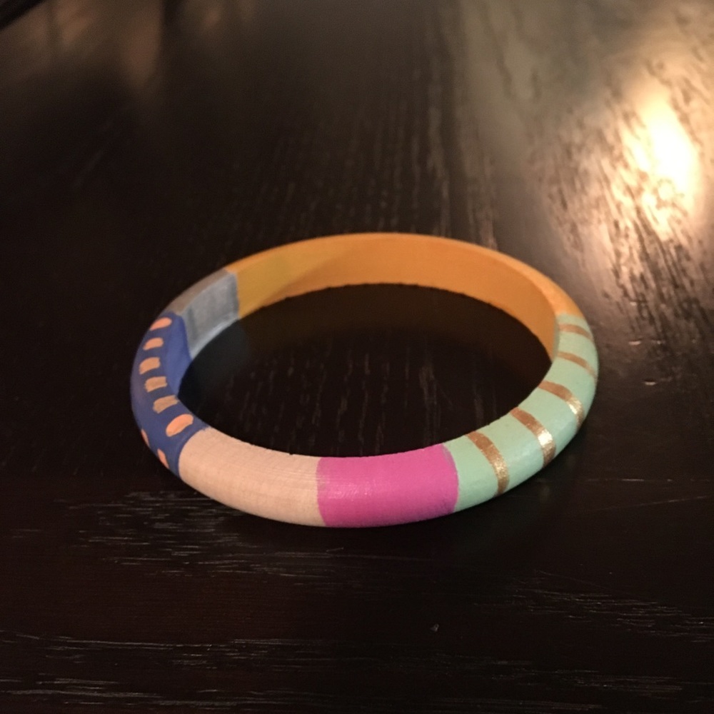 Beautiful Hand Painted Wooden Bracelets - Pair - Picture 2 of 5